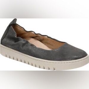 Vionic Uptown Ballet Charcoal Gray Shimmer Slip On Shoe
